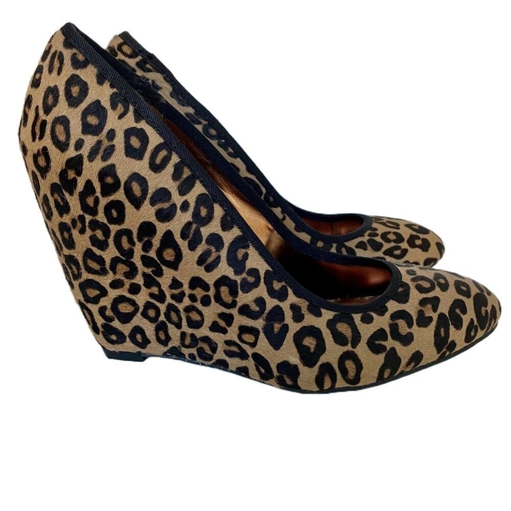 Steve Madden Women's Calf Hair Leopard Wedge Heel Size 9.5